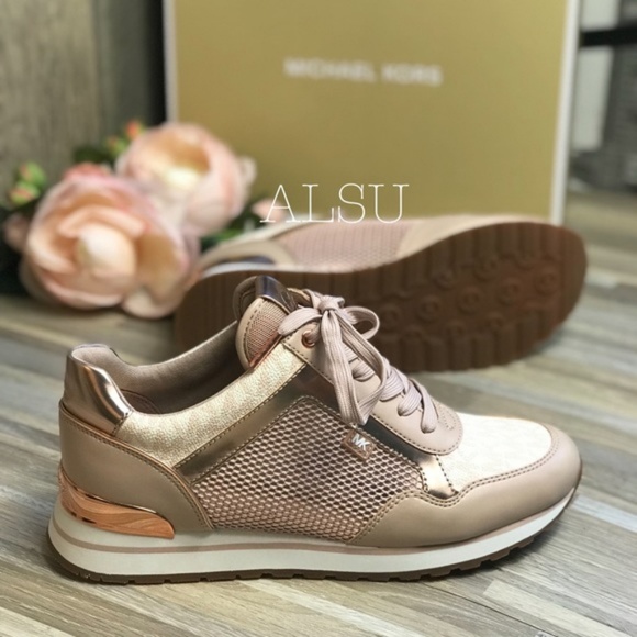 NWT Michael Kors Maddy Trainer Napa PU SF Pink W - Picture 5 of 7